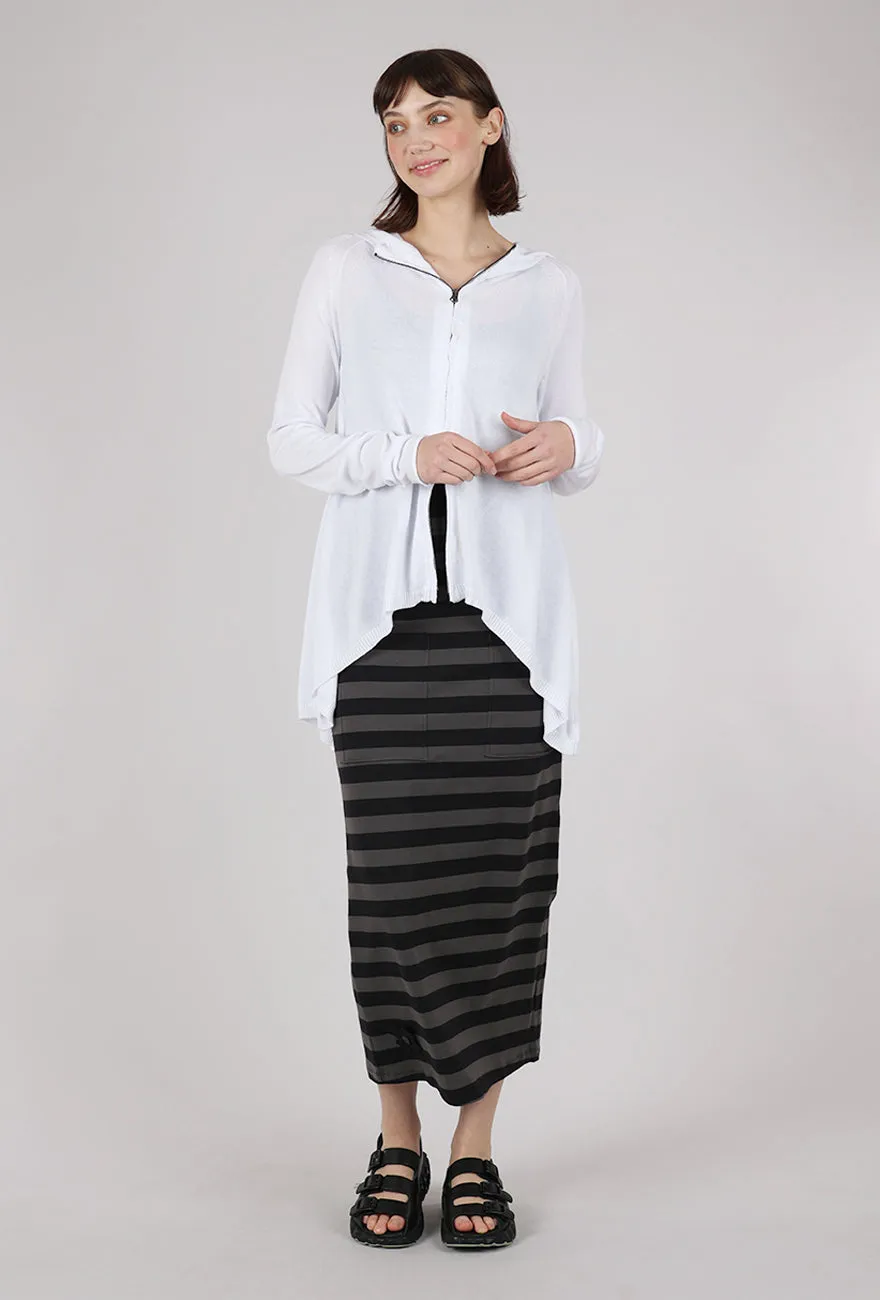 2 Zip Sweater Jacket, White Smooth Finish