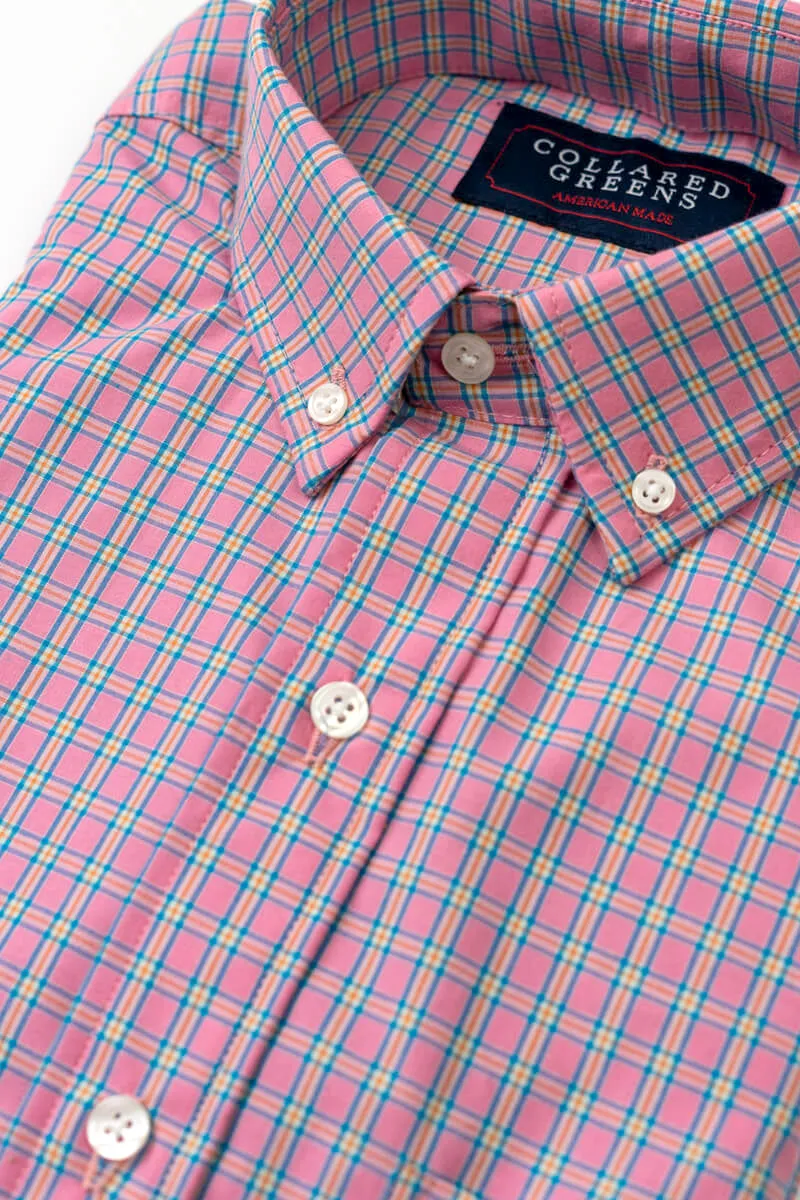 Stretch Fabric Durable Cary: Brookline Button Down - Pink/Blue