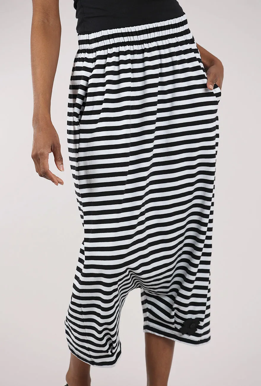A Baggy Stripe Pant, Black/White Cozy Waist