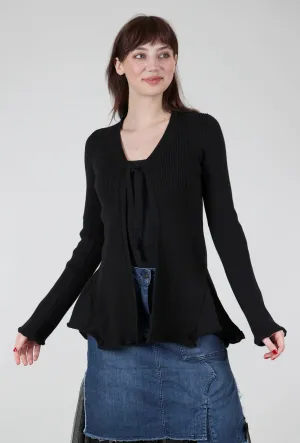 Sleek Surface Morning Wear A Cotton Cardigan, Black