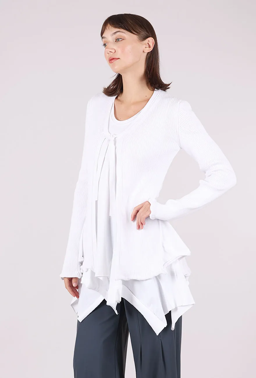 A Cotton Knit Cardigan, White american casual