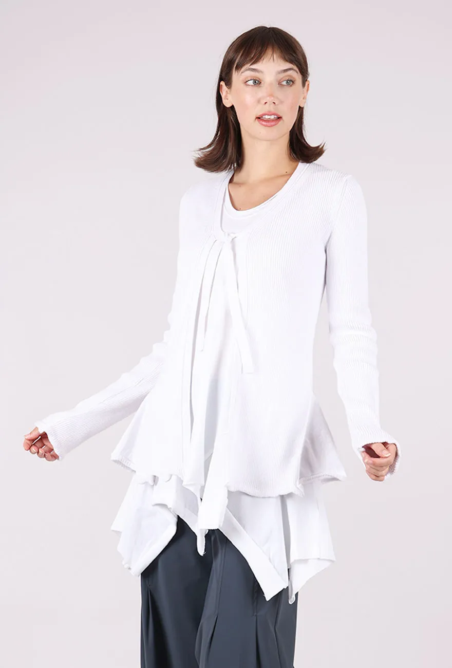 A Cotton Knit Cardigan, White american casual