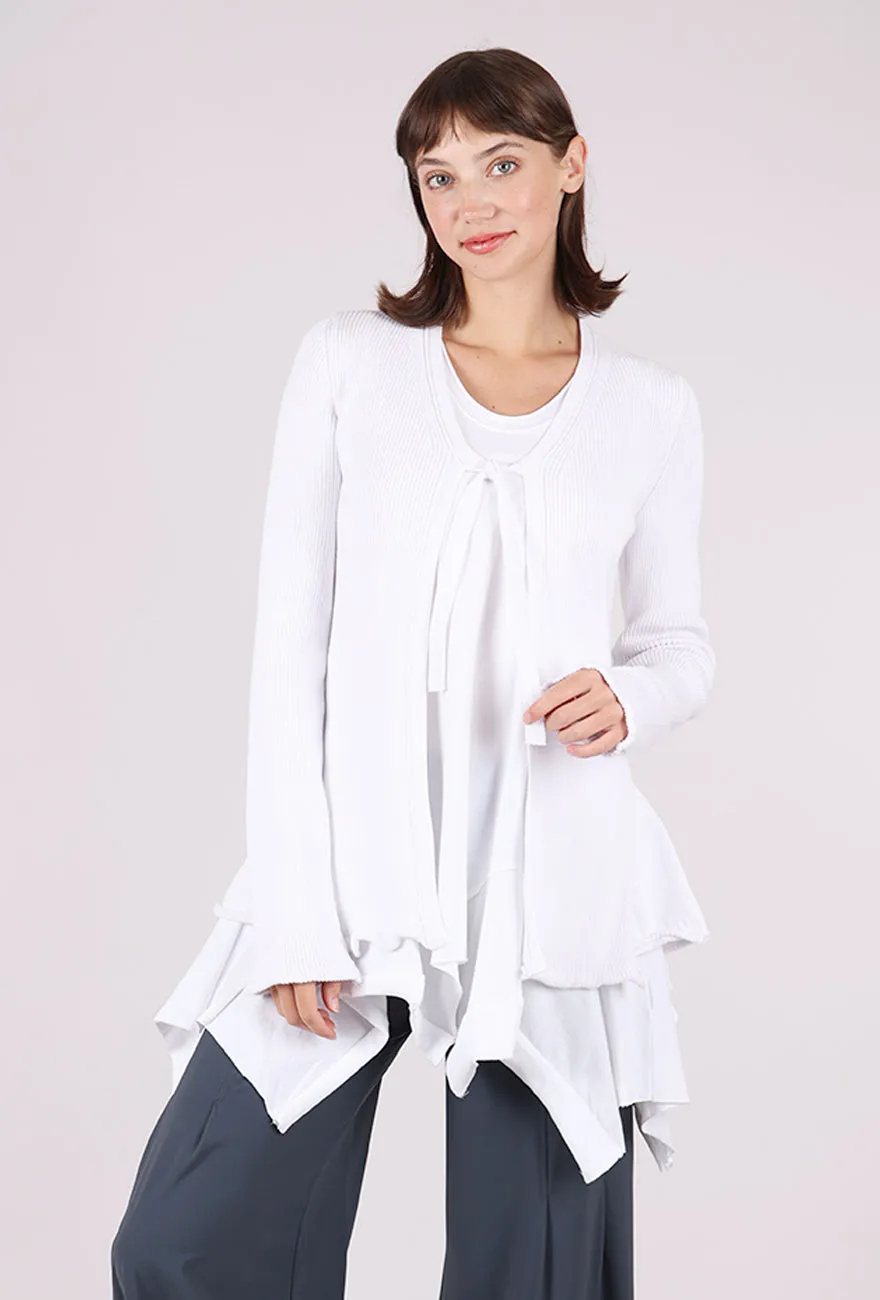 A Cotton Knit Cardigan, White Street Style