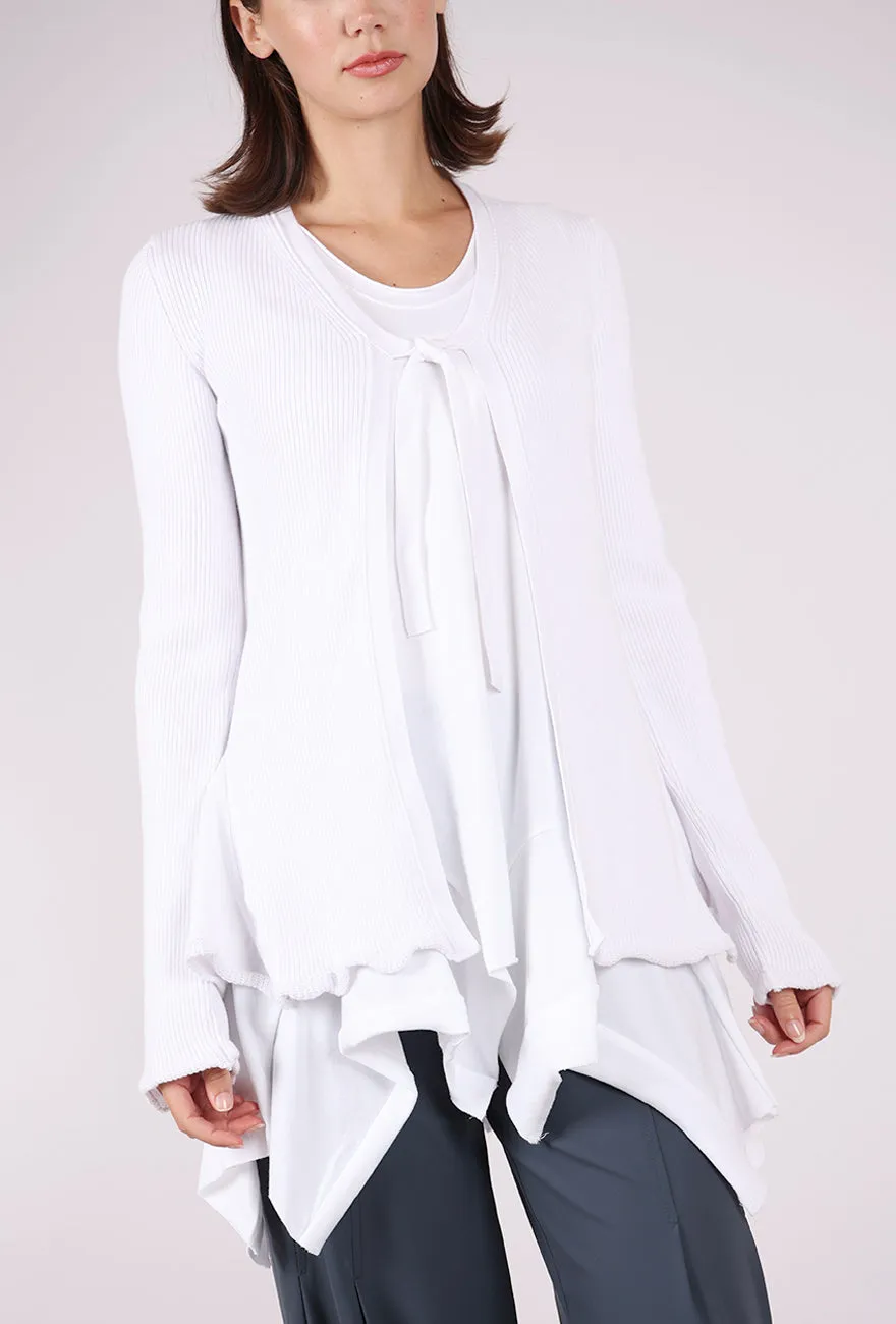 A Cotton Knit Cardigan, White american casual
