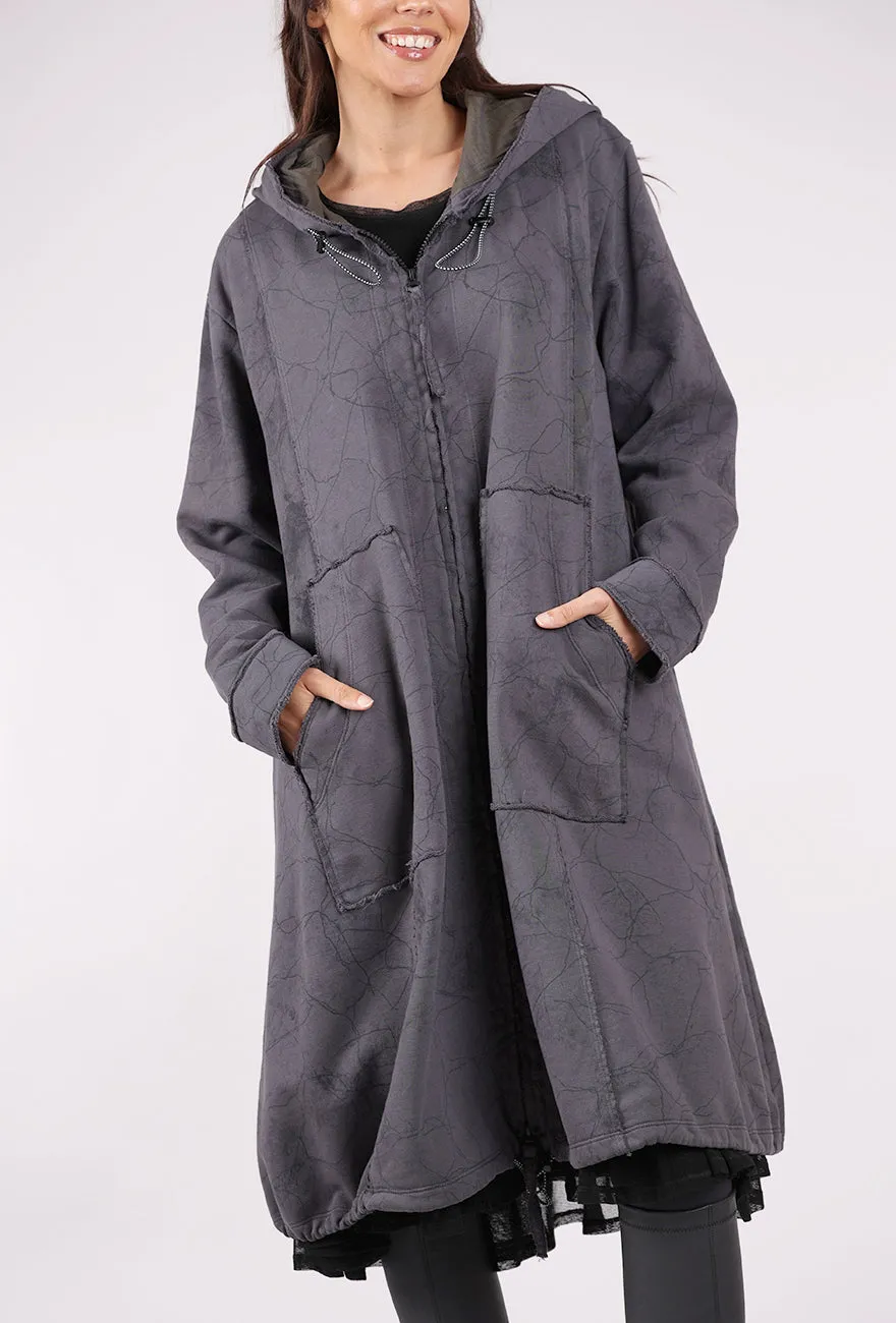 A-Line Hoodie Dress, Slate Crackle Designed For Comfort