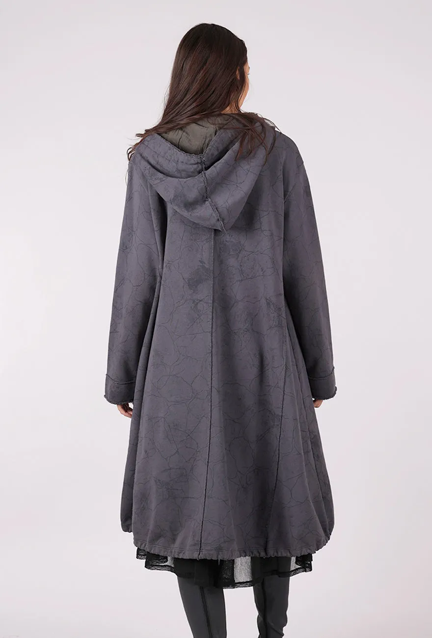 A-Line Hoodie Dress, Slate Crackle Designed For Comfort