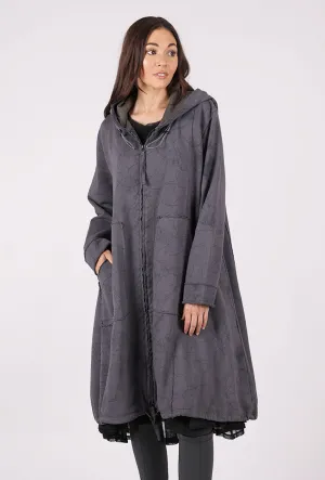 A-Line Hoodie Dress, Slate Crackle Cold Weather Good Material