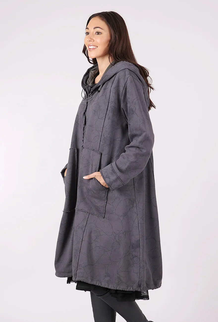 A-Line Hoodie Dress, Slate Crackle Designed For Comfort