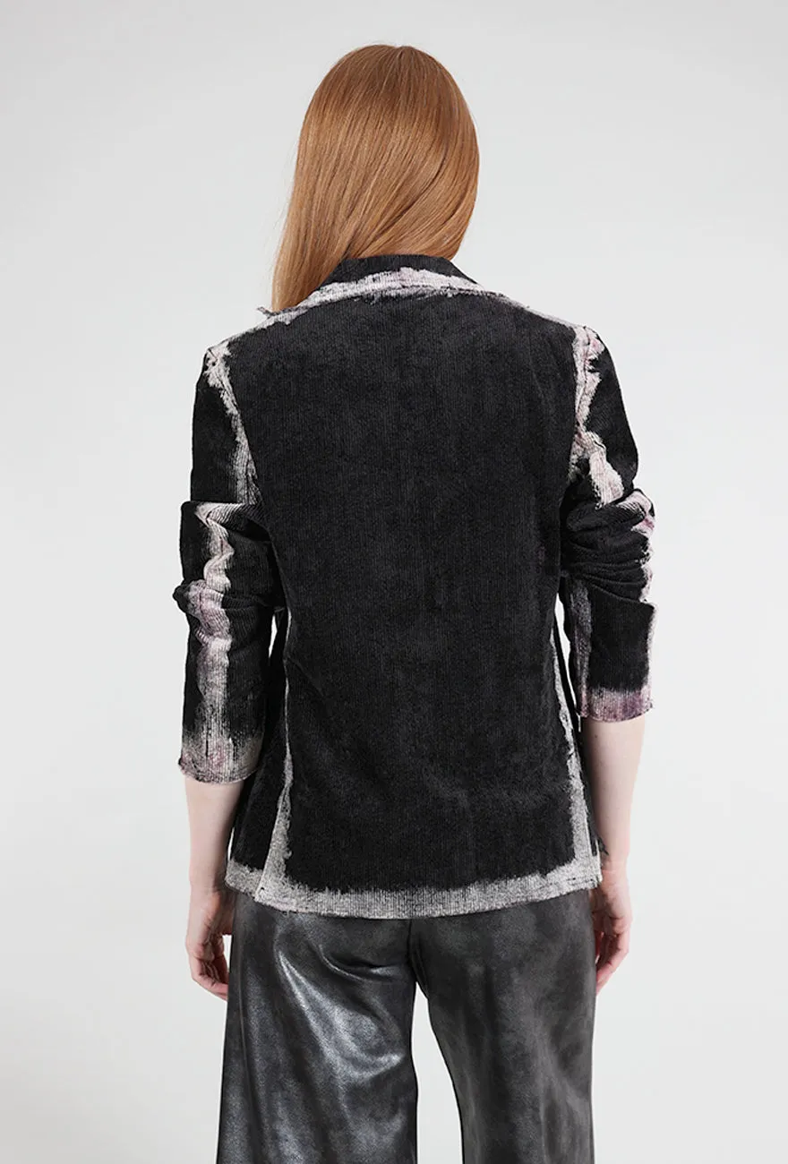 A - line skirt Nicksian Ombre Cord Blazer, Black