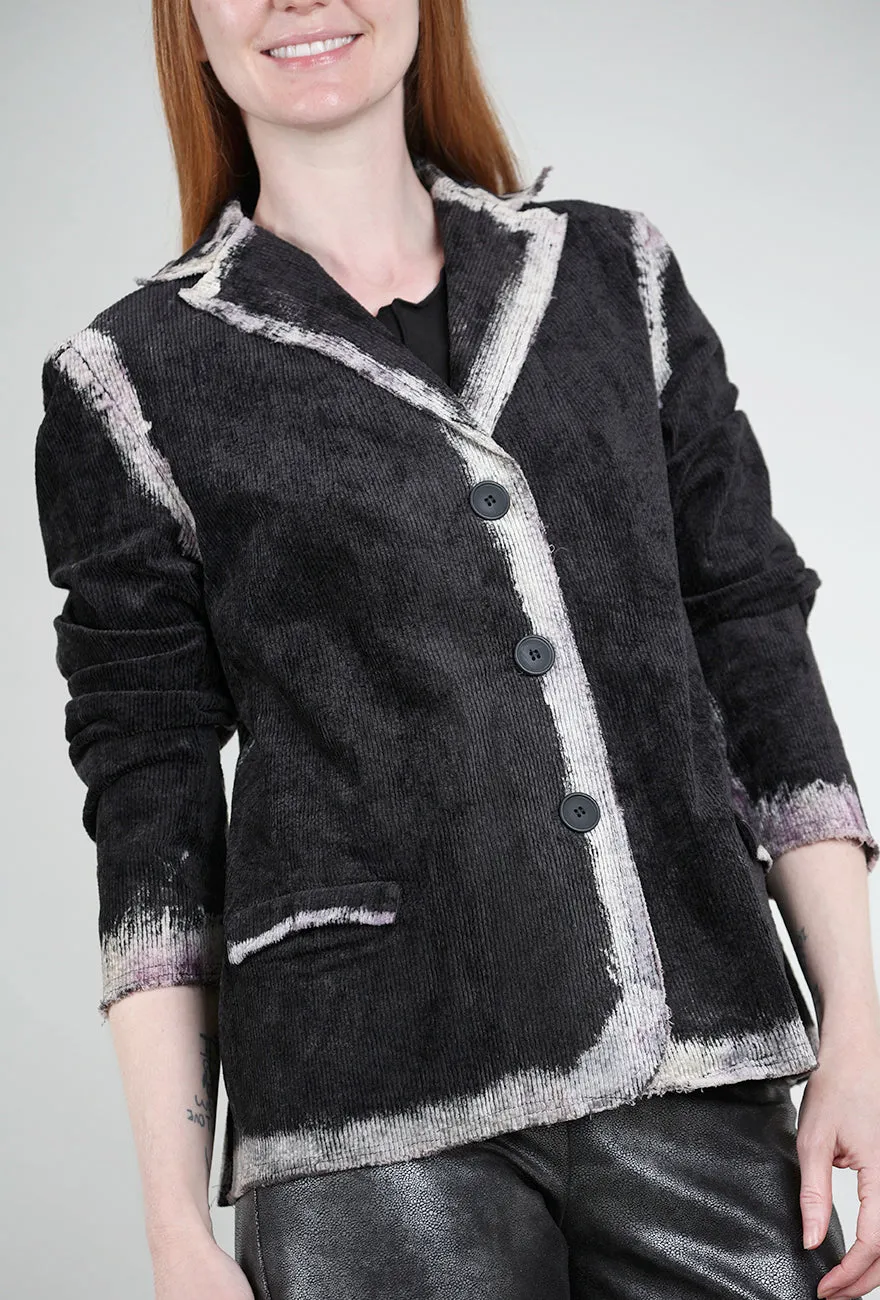A - line skirt Nicksian Ombre Cord Blazer, Black
