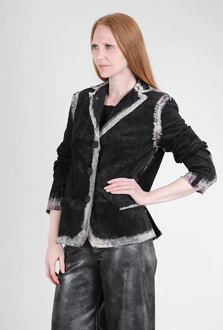 A - line skirt Nicksian Ombre Cord Blazer, Black