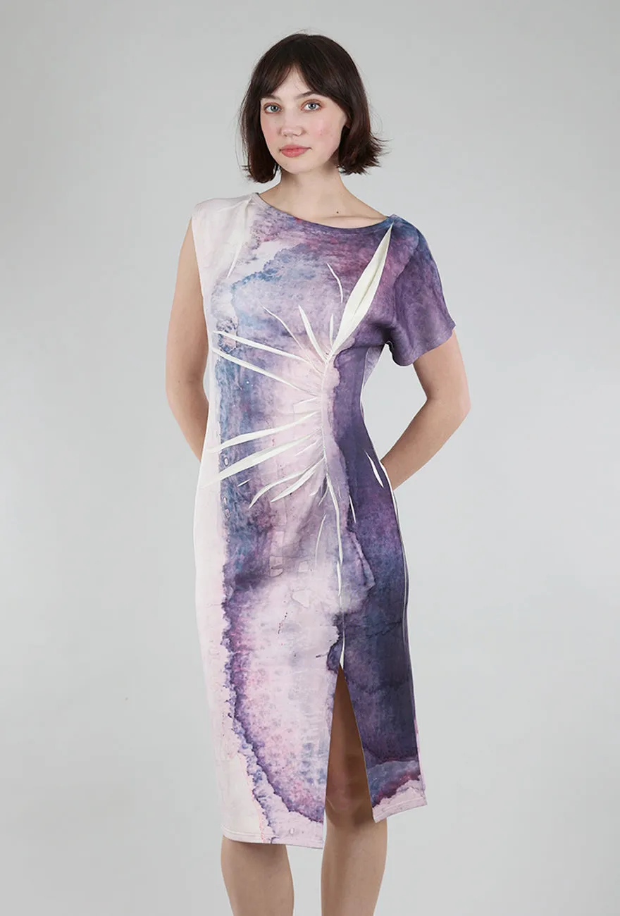 Abstract Scuba Dress, Mauve High-Fashion