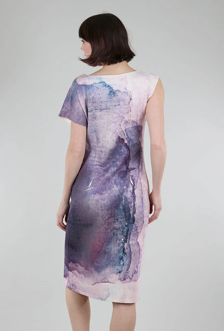 Abstract Scuba Dress, Mauve Fashion Garments