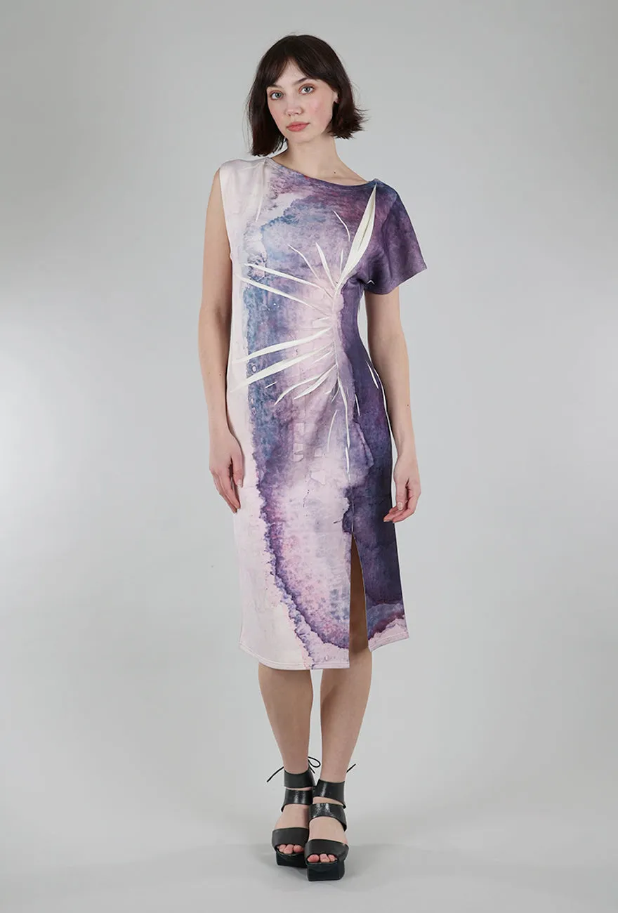 Abstract Scuba Dress, Mauve Fashion Garments