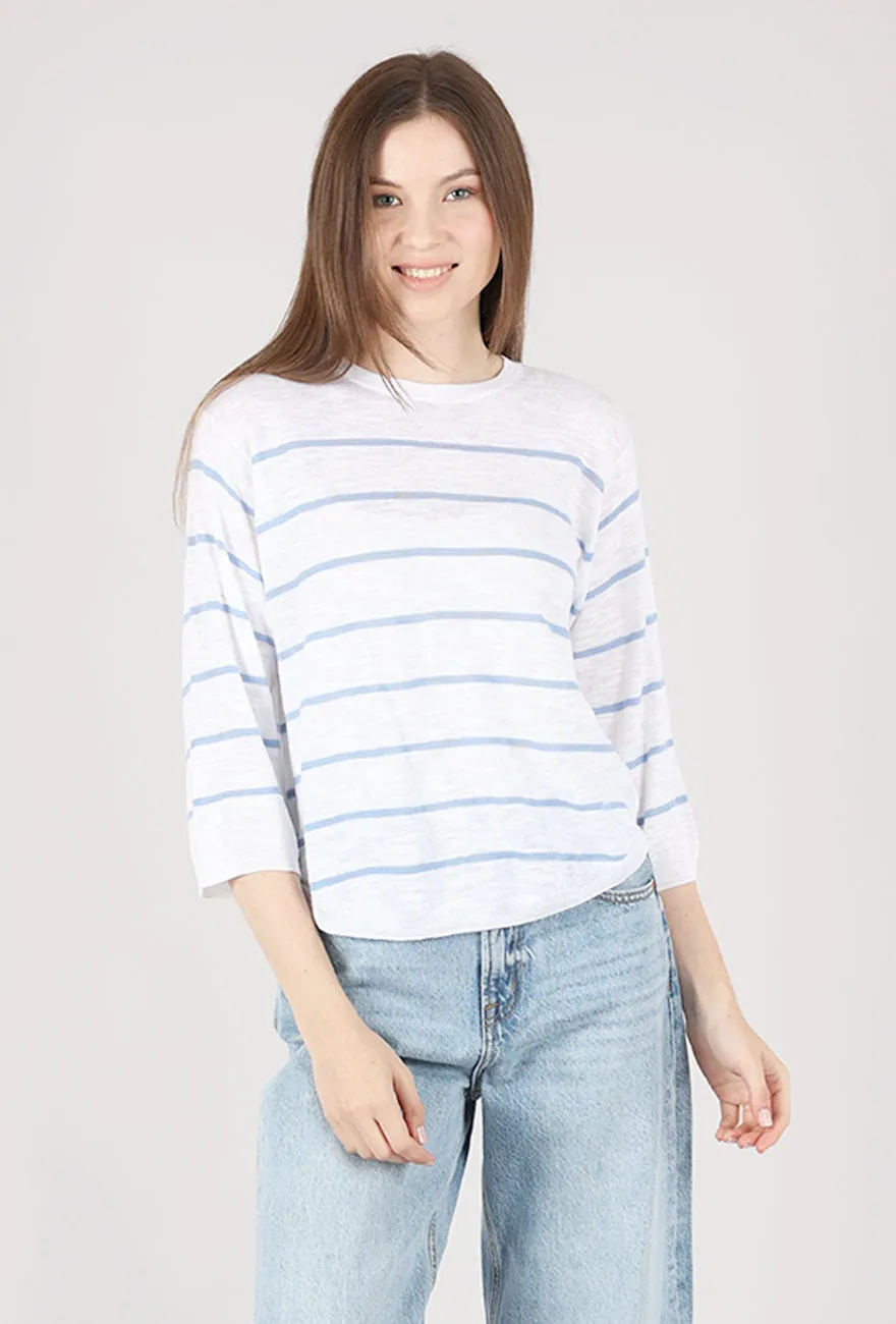 Abyss Sweater, Ocean/White Warm woolen garment