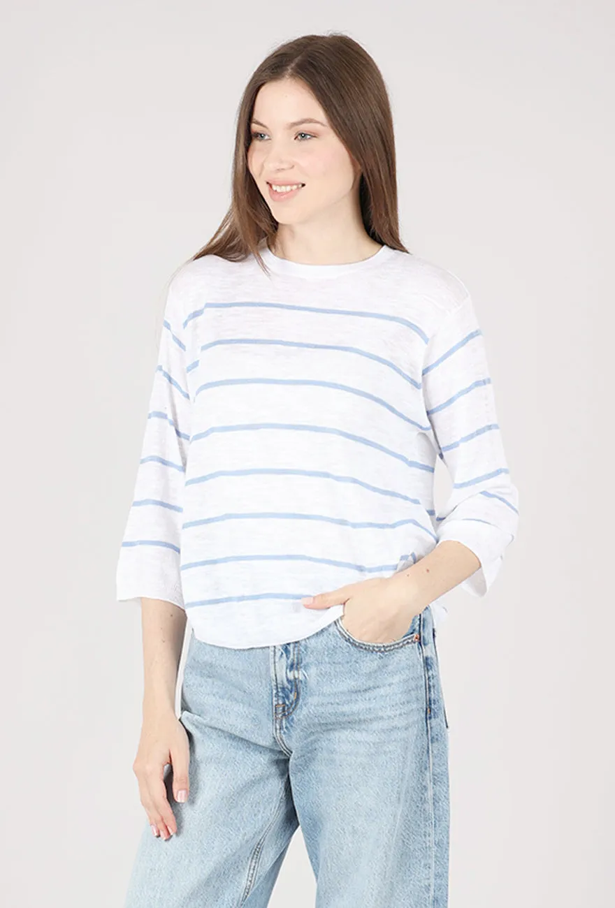 Abyss Sweater, Ocean/White Short Sleek