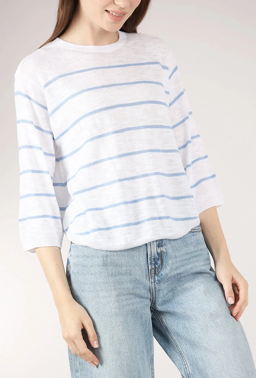 Abyss Sweater, Ocean/White Short Sleek