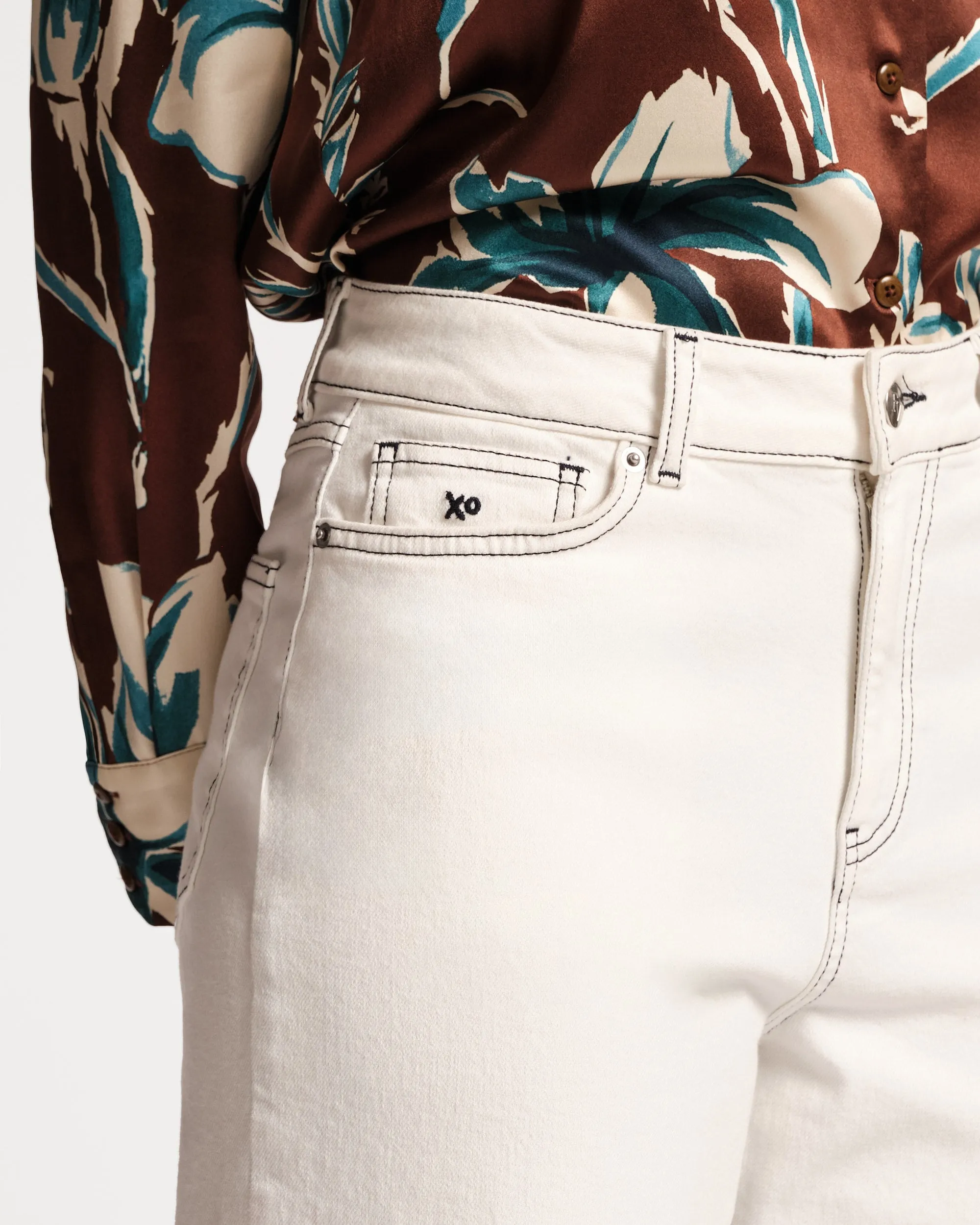 Ace Jean Stretch Denim - White Flexible Design
