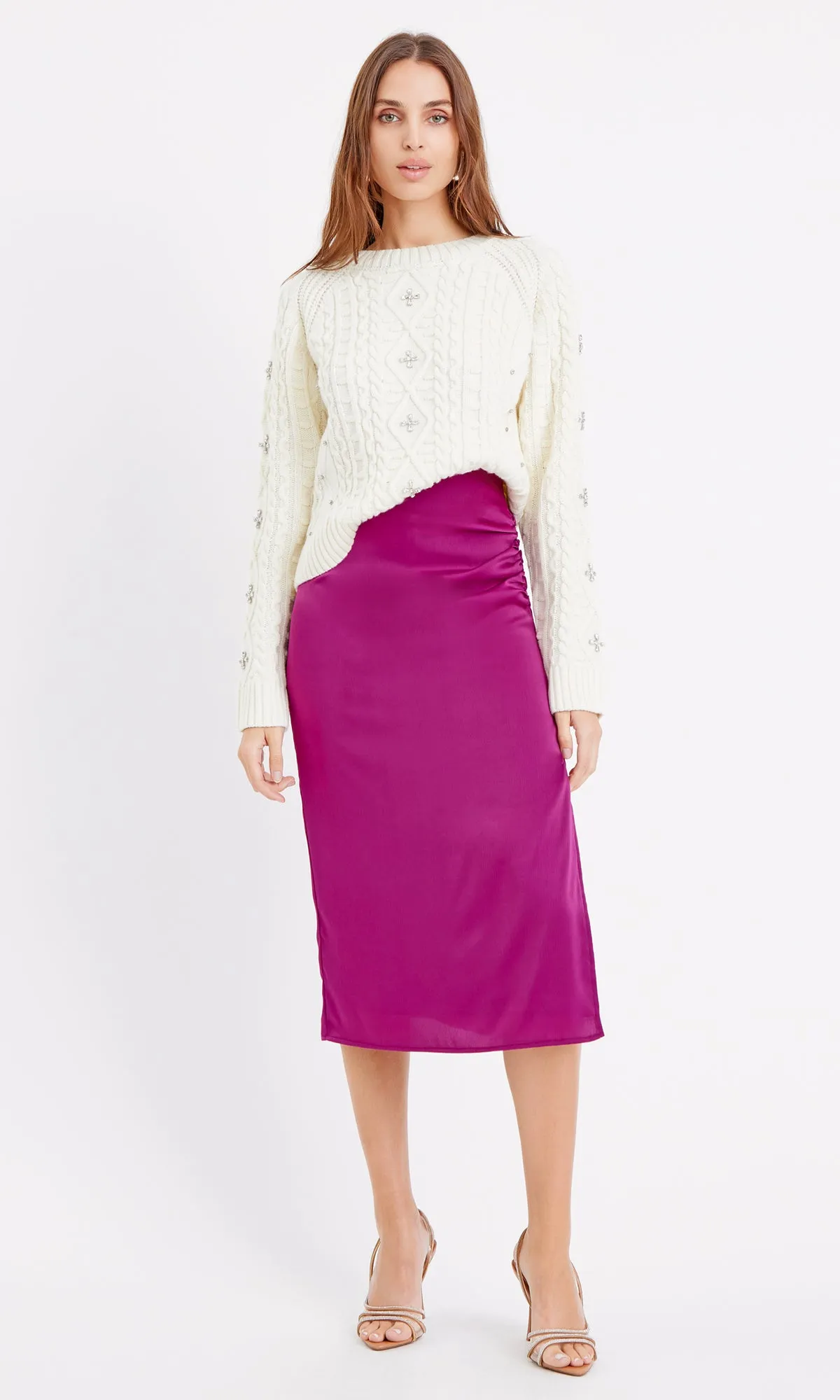 Active Fit Faye Textured Slip Midi Skirt