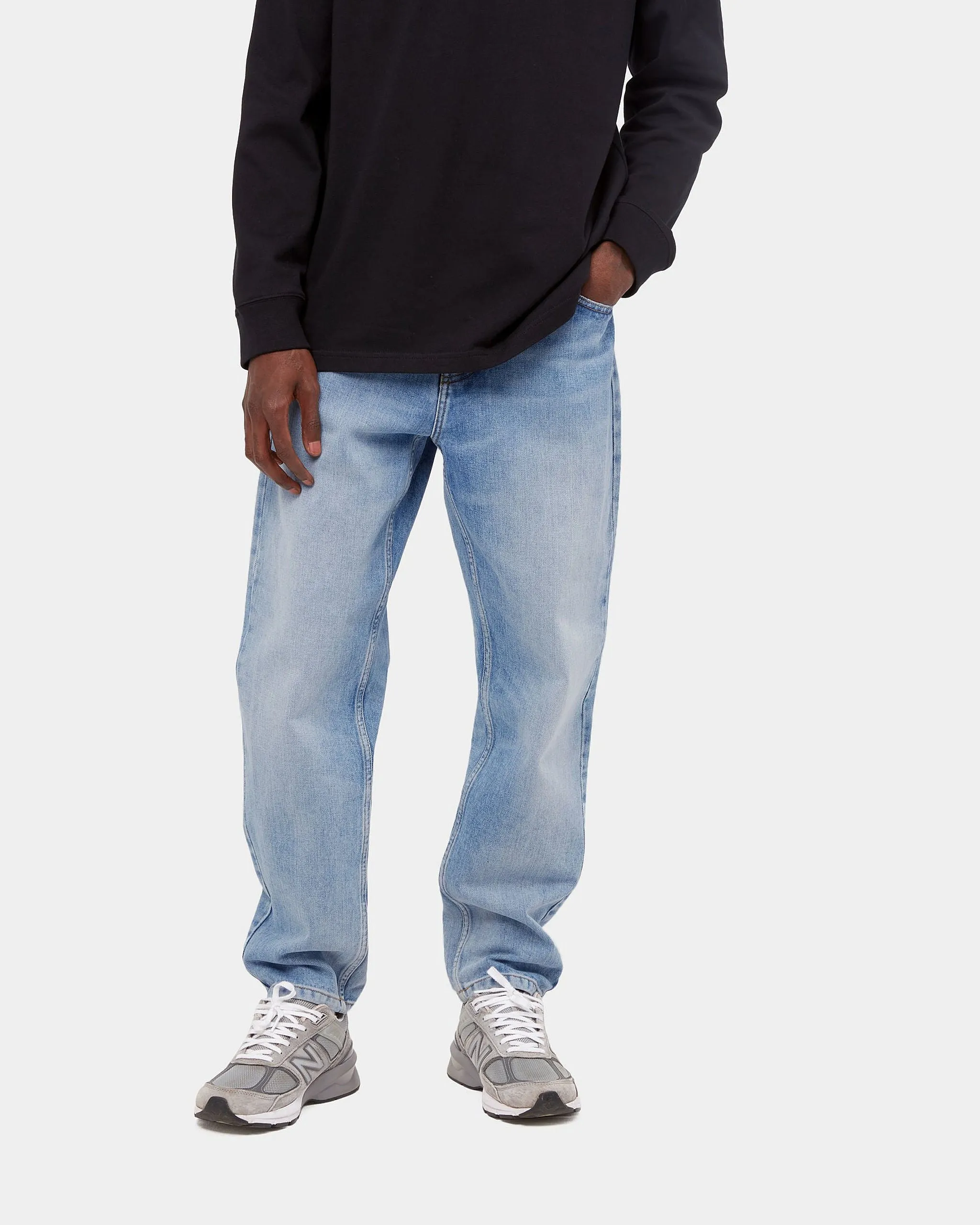 Carhartt WIP Newel Pant Relaxed Tapered Mens Jeans - Blue Light Used Wash | Carhartt WIP Jeans | JEANSTORE