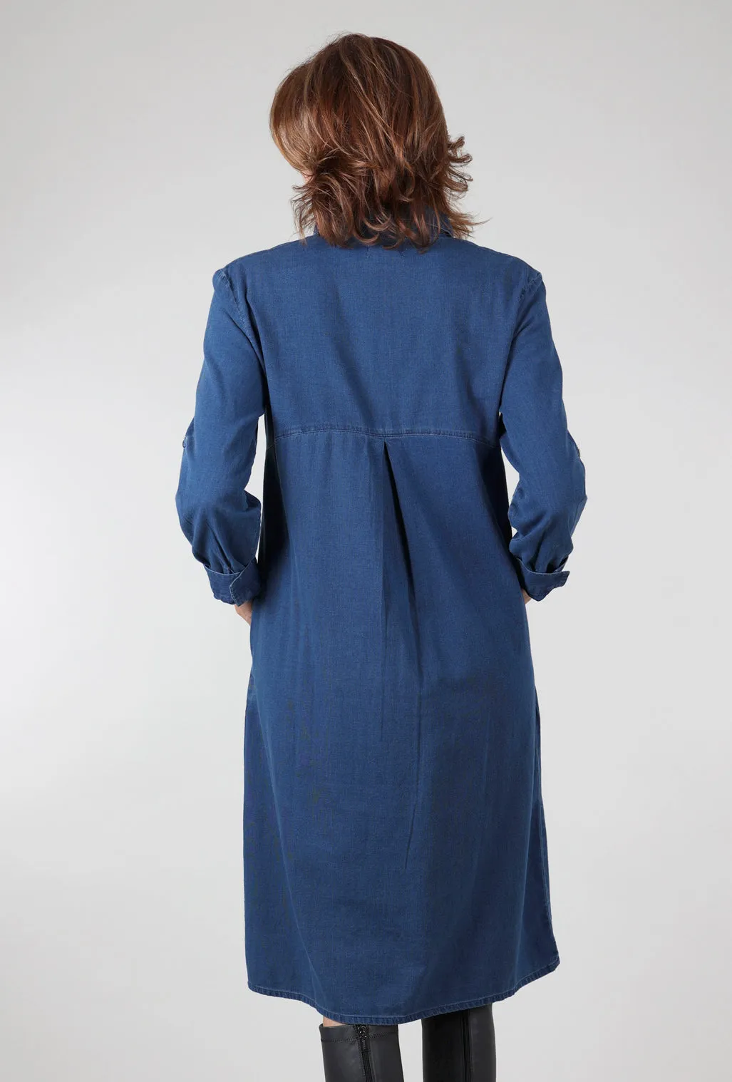 Alexa Knit Shirtdress, Denim Fancy Garb
