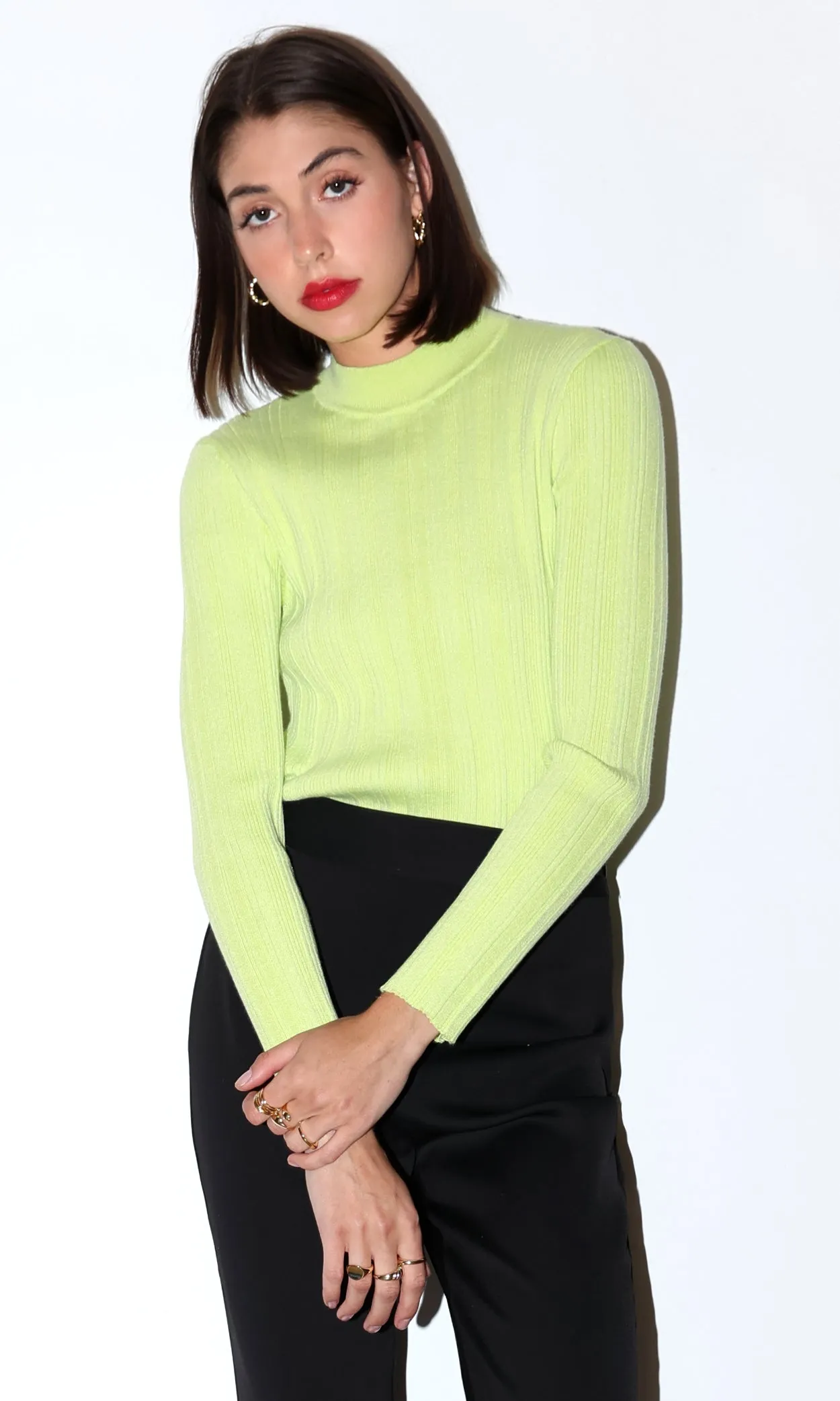 Alfred Ribbed Turtleneck Knit Top G2210WT5825