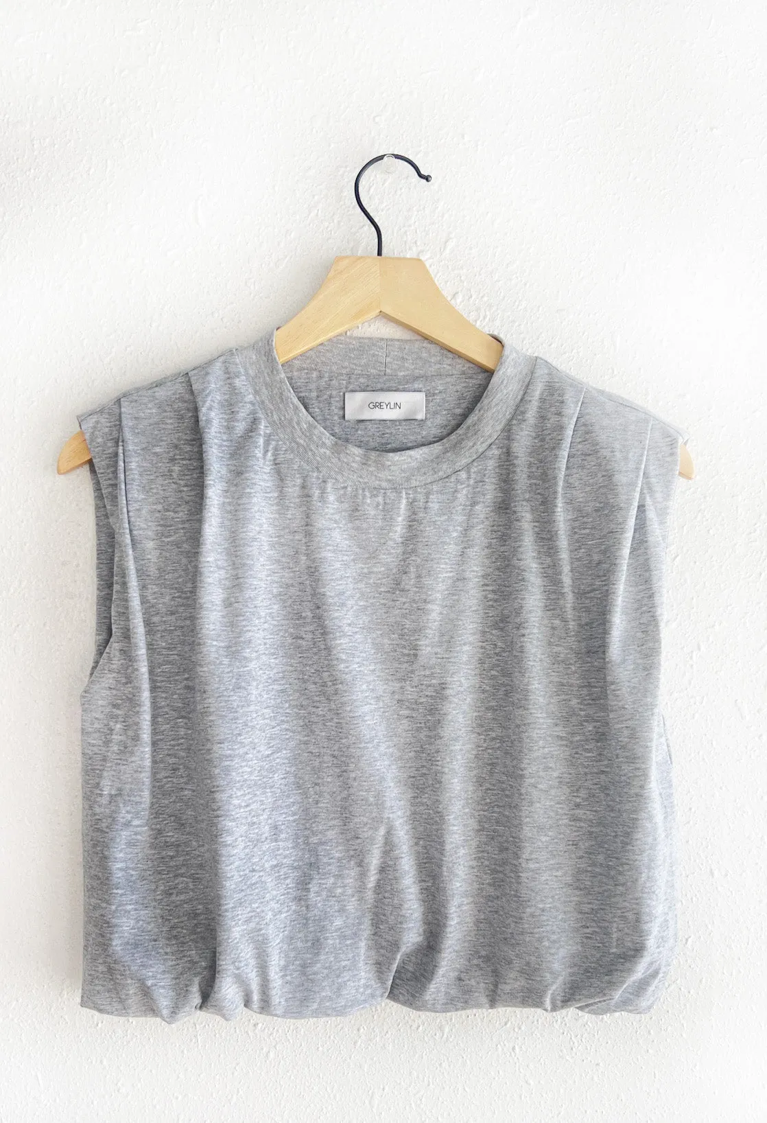 Alisa Padded Shoulder Jersey Bubble Top Bright Choices