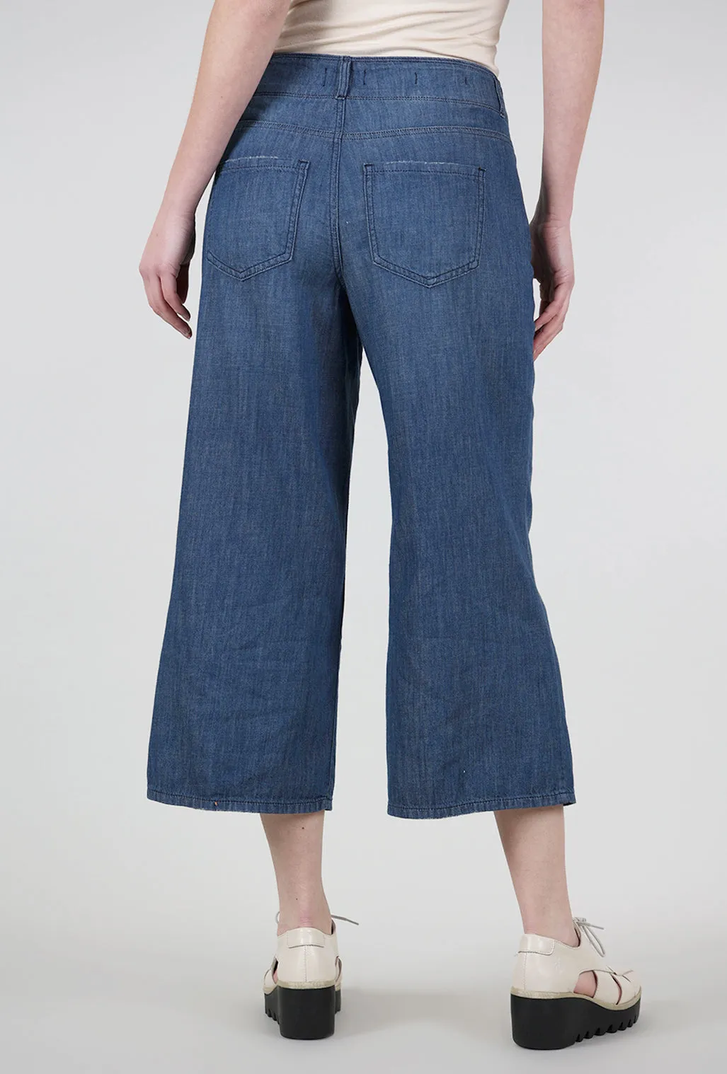 All-Day Wear Brigitte Wide-Leg Crop Jean, Mission Blue