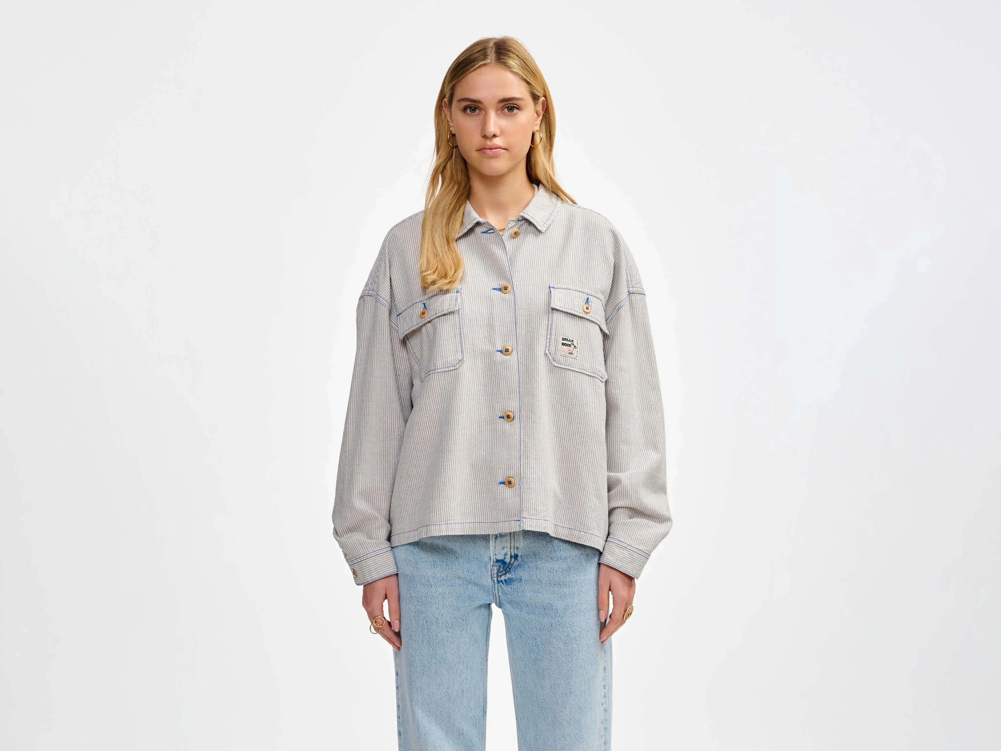 Clean Silhouette Adventure Day Look parrish overshirt (241 / W / STRIPE A)