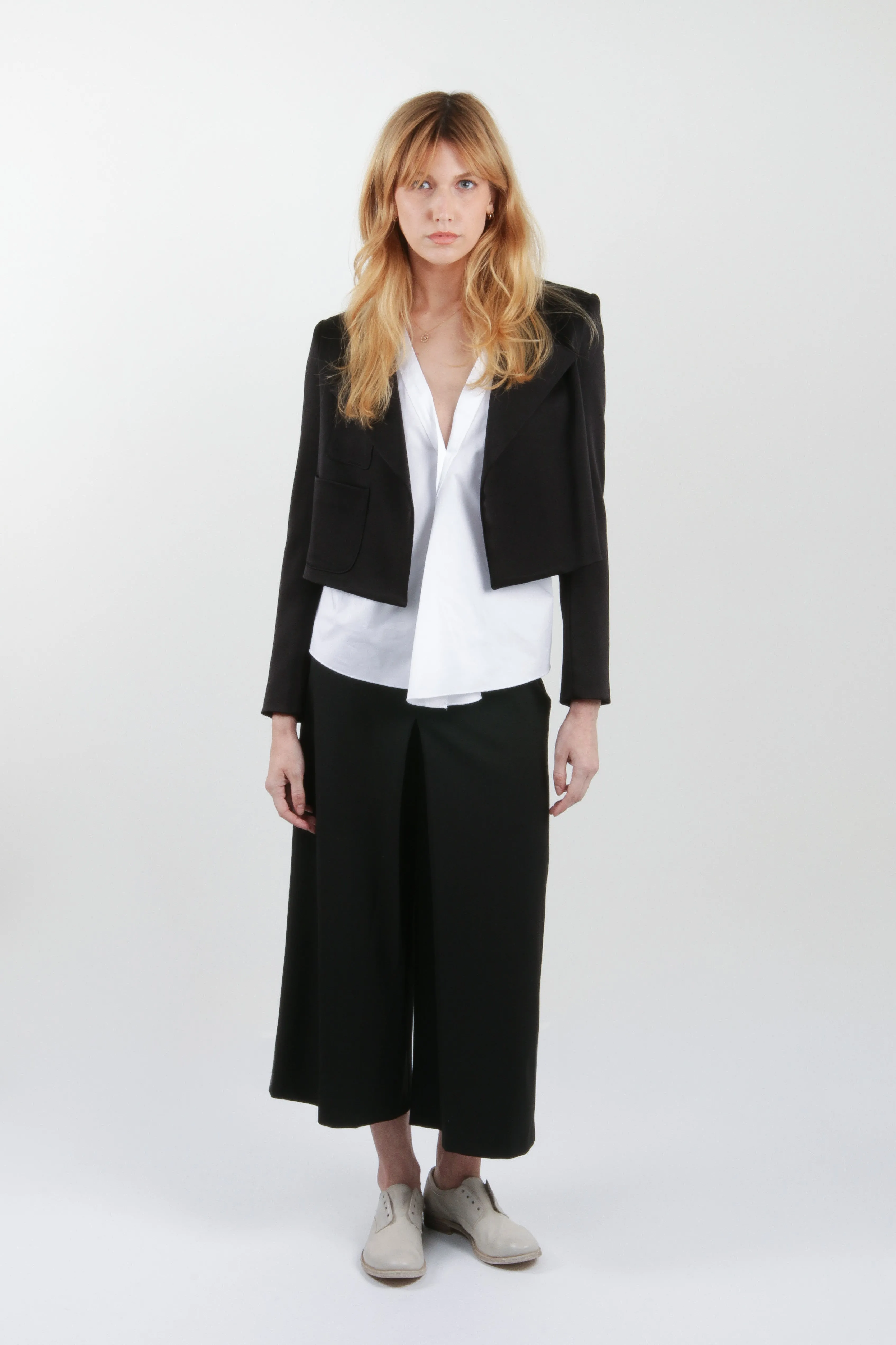Amilia Black Satin Jacket Sleek Appeal
