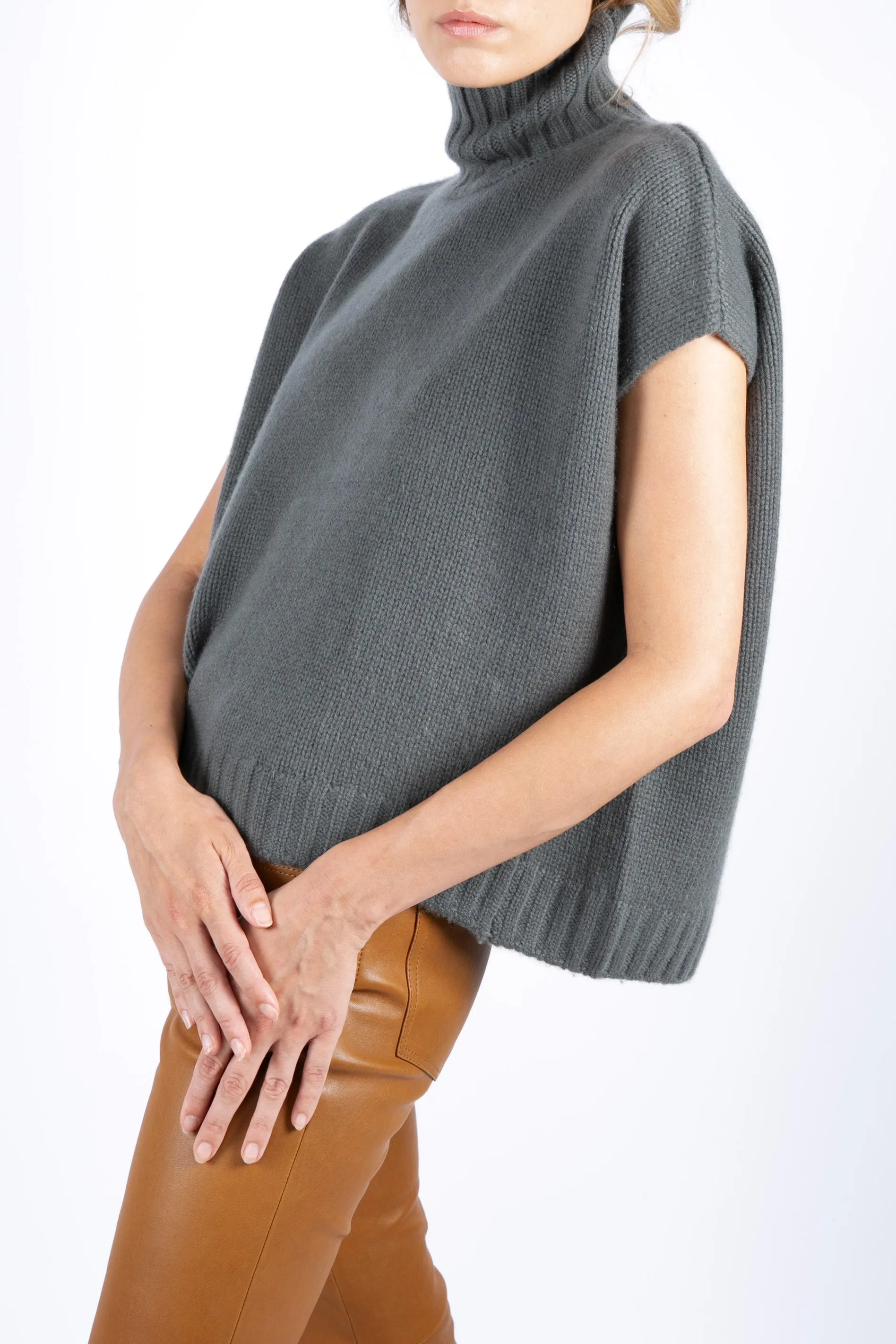 Anthracite Gilet Oversized Material