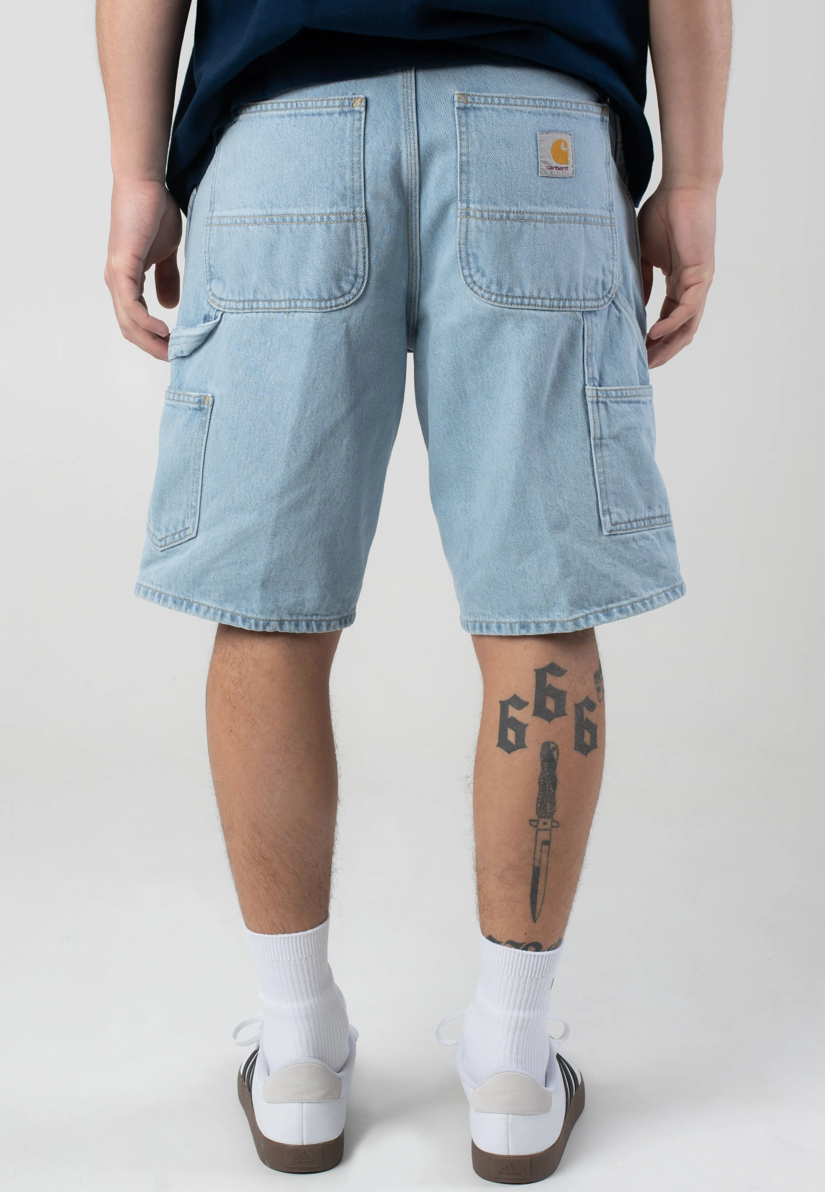 Anti Odor Carhartt WIP - Single Knee Heavy Stone Bleached Blue - Shorts