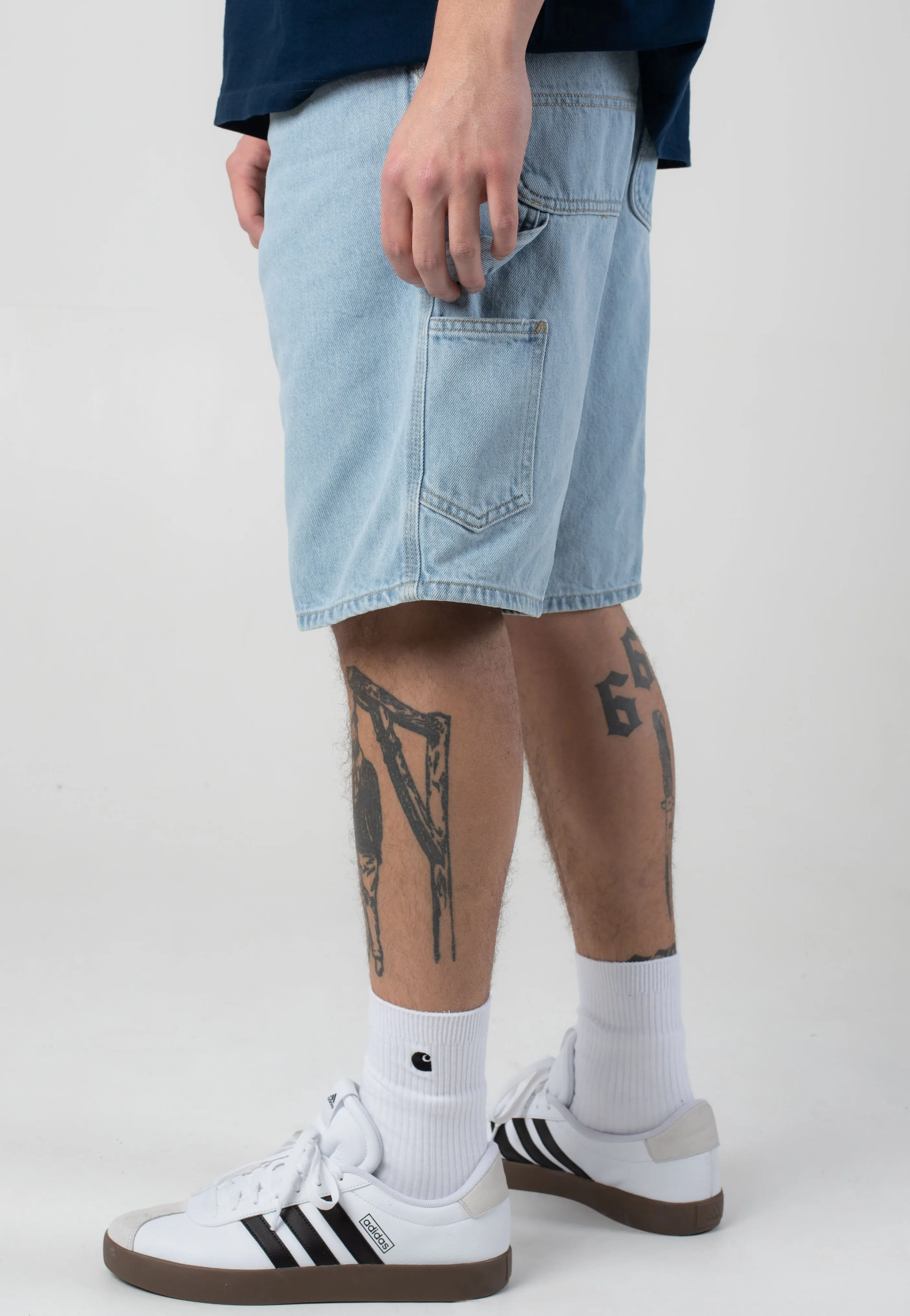 Anti Odor Carhartt WIP - Single Knee Heavy Stone Bleached Blue - Shorts