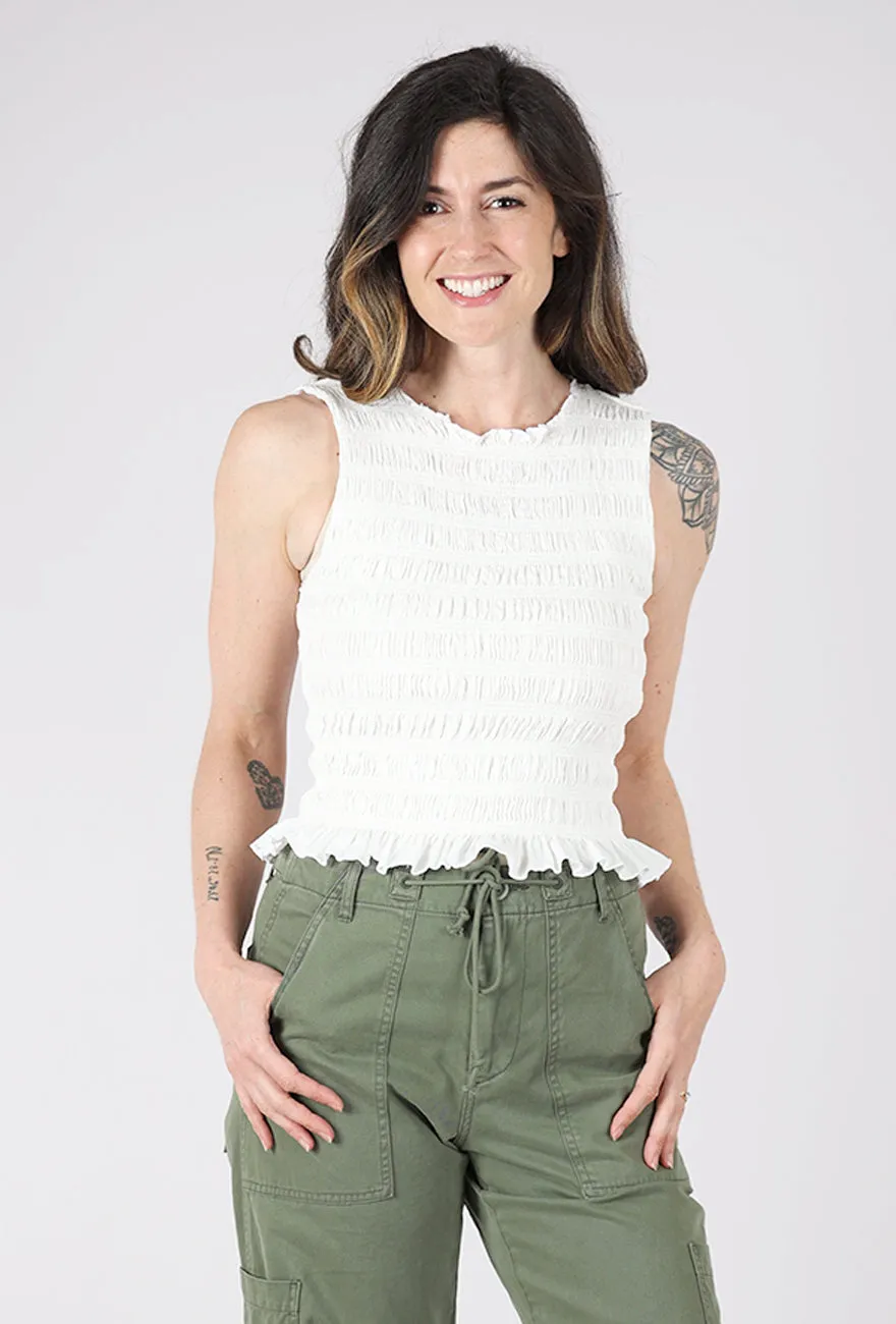 Phoebe Smocked Tank, Le Blanc Job Interview Comfortable Touch