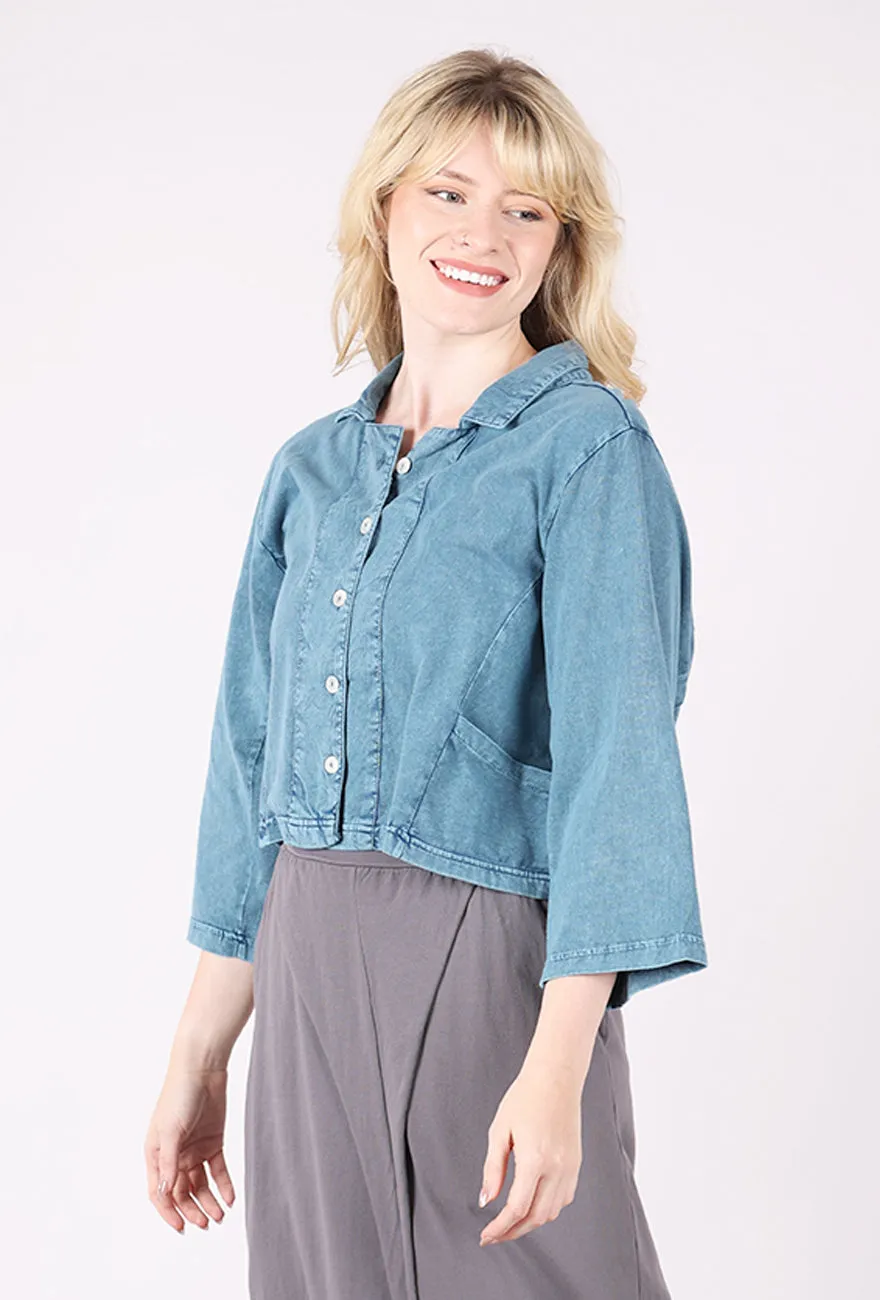 anti static Jersey Parker Jacket, Denim