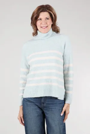 Lofted Stripe Tneck Sweater, Frost Fashionable wool jumper