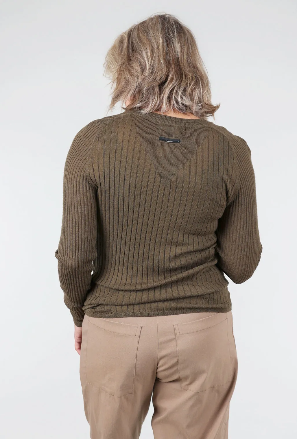 Applique Embroidery Maille Textured Pullover, Tisane