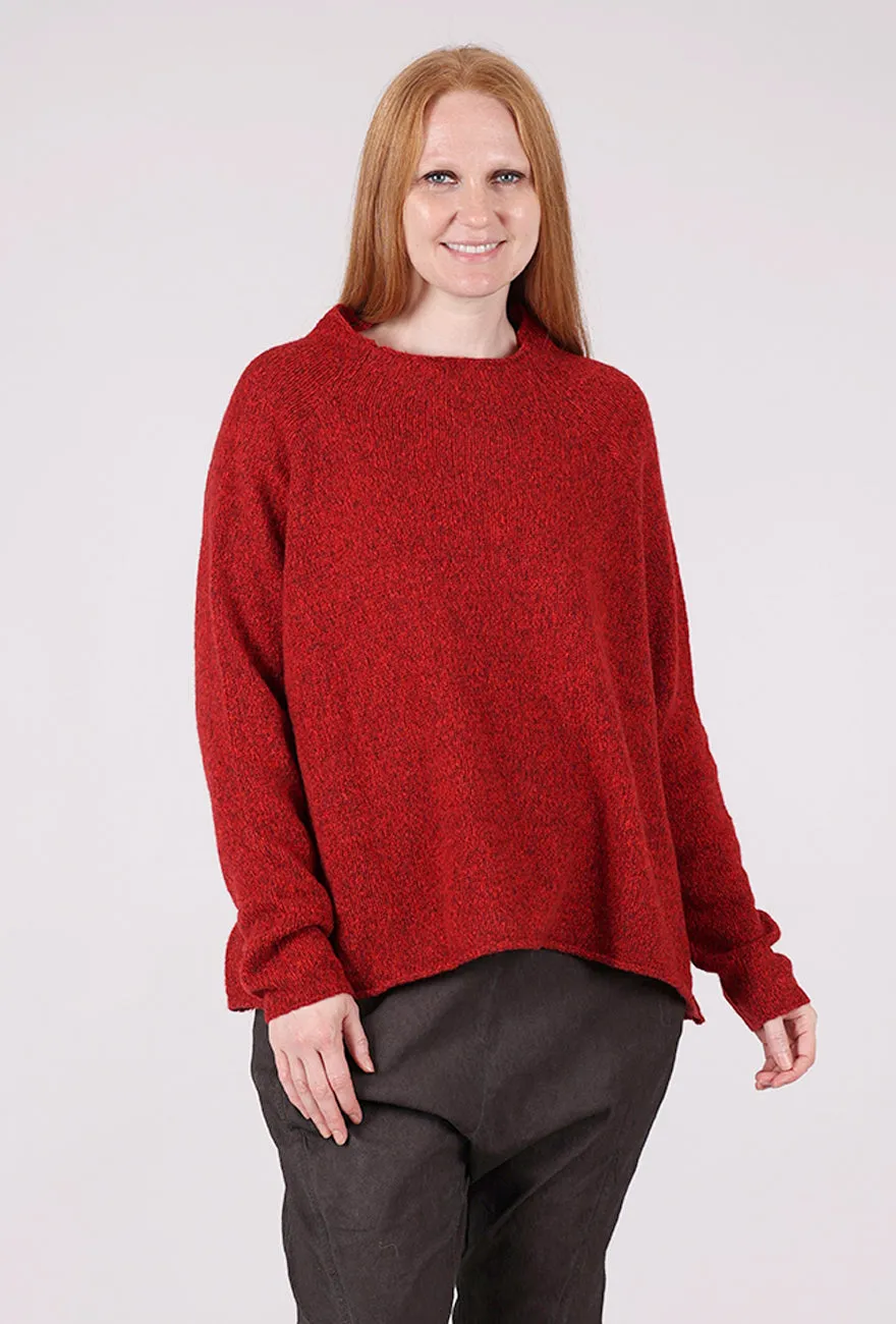 Essential winter wear Melange Raglan Swing Sweater, Rose