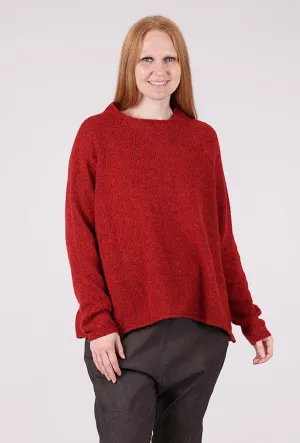 Essential winter wear Melange Raglan Swing Sweater, Rose