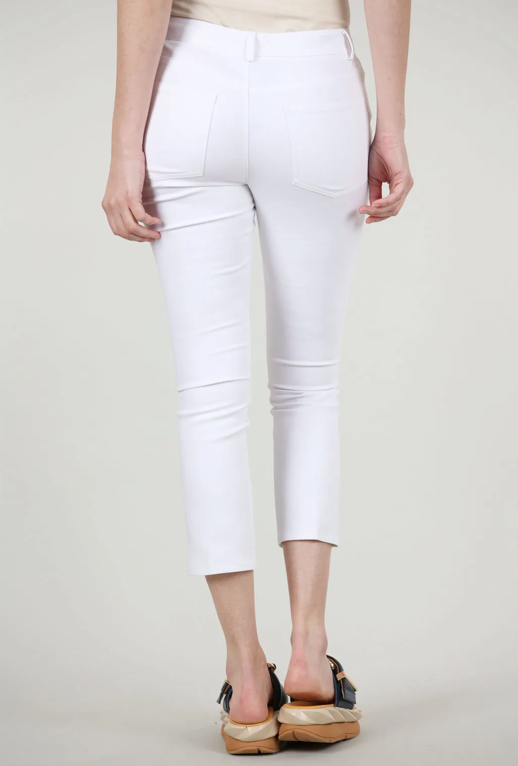 Aria Slim Crop Pant, White Practical Fit