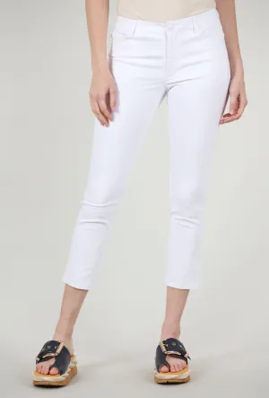 Lined interior Aria Slim Crop Pant, White