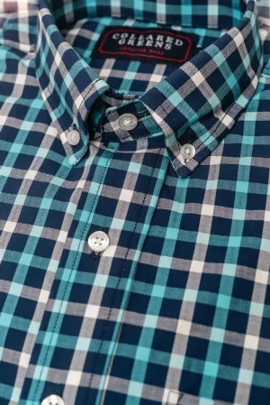 Arlington: Brookline Button Down Shirt - Turquoise/Navy (S & M) Daily Essential Fashion-forward wear
