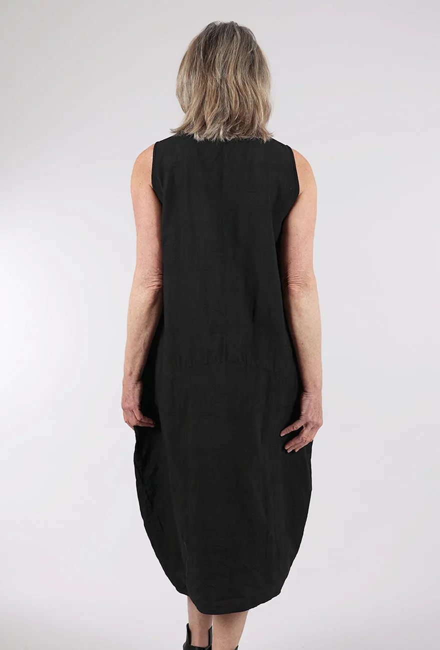 Artful Mini Stripe Pocket Dress, Black Catwalk Style