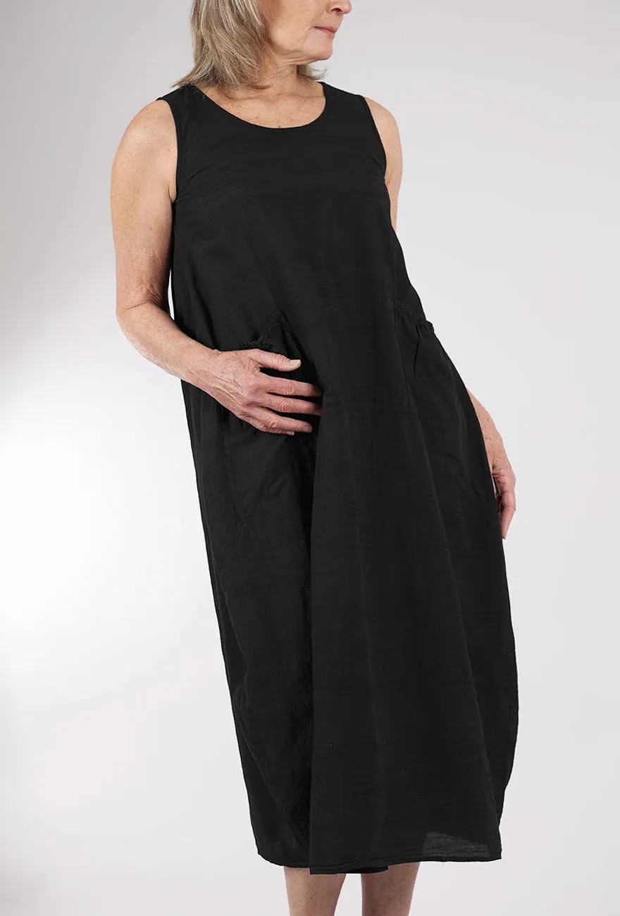 Artful Mini Stripe Pocket Dress, Black Catwalk Style