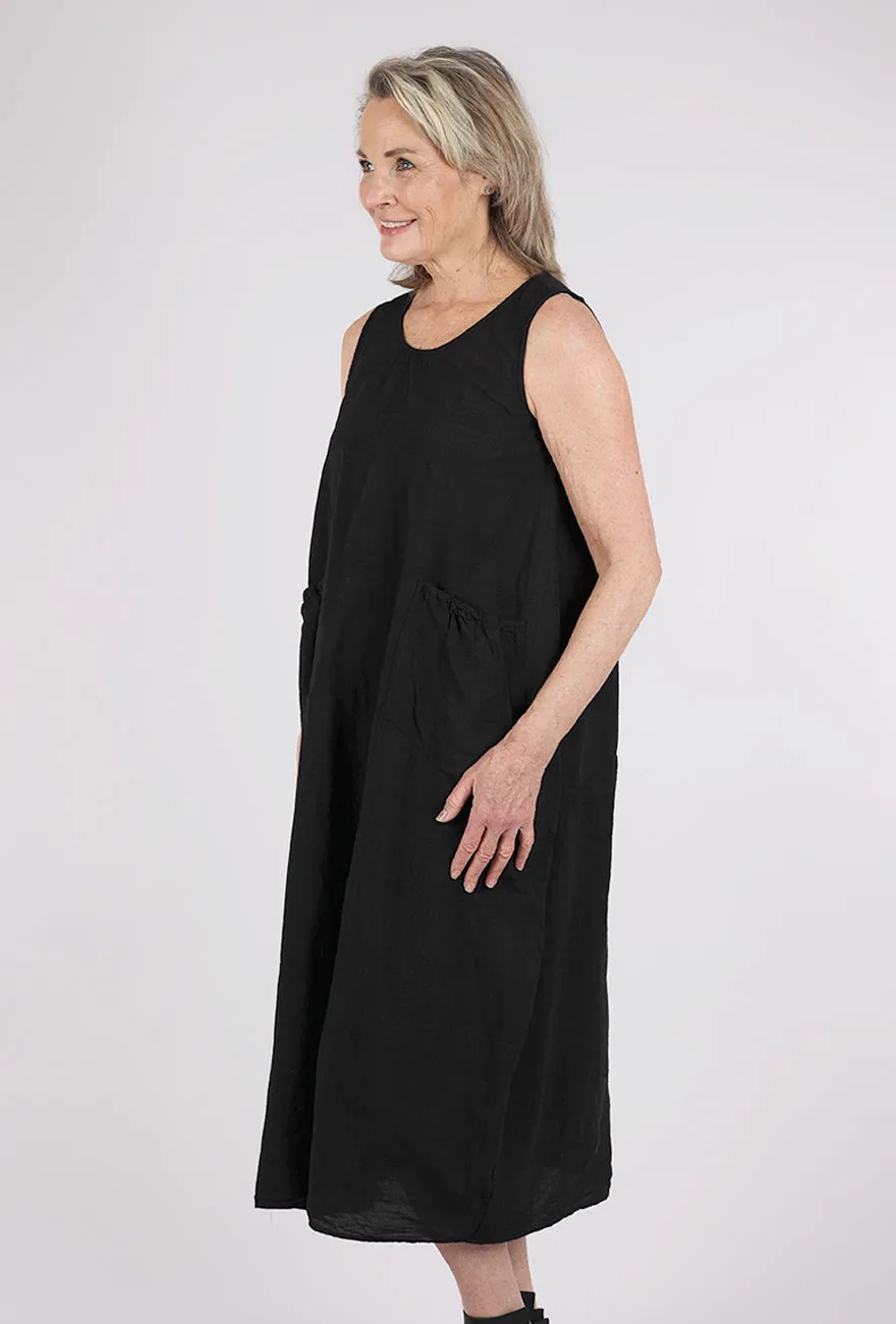 Artful Mini Stripe Pocket Dress, Black Catwalk Style