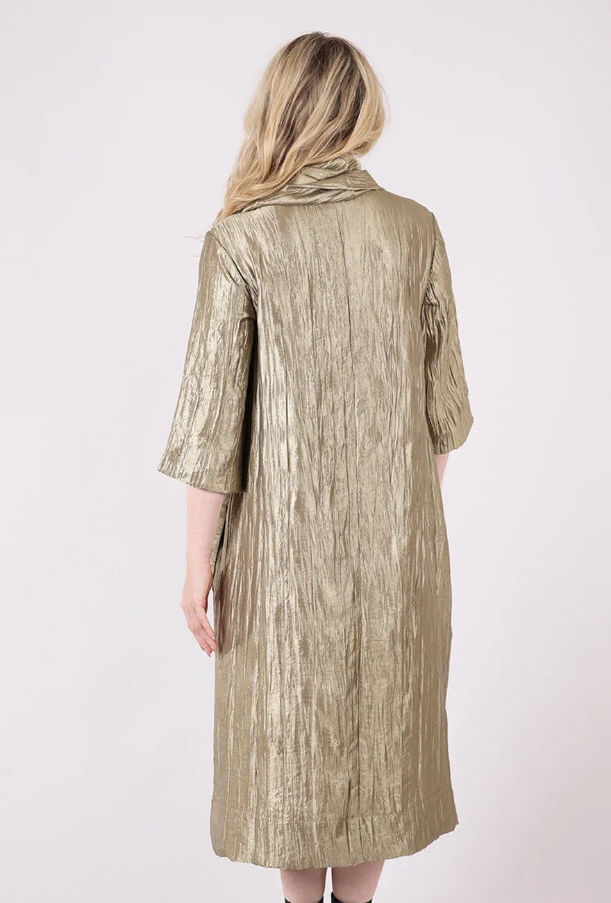Artful Shimmer Dress, Golden Everyday Wear