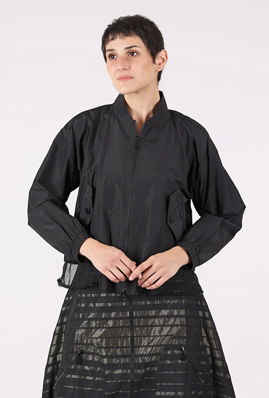 Aspi Jacket, Preto Black Runway Inspired Thick Fabric