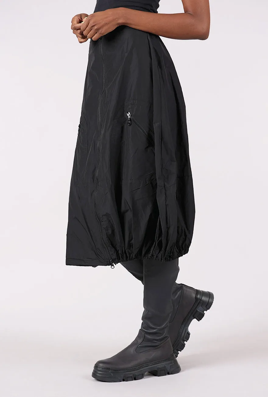 Astrid Zip Skirt, Preto Black Creative Look