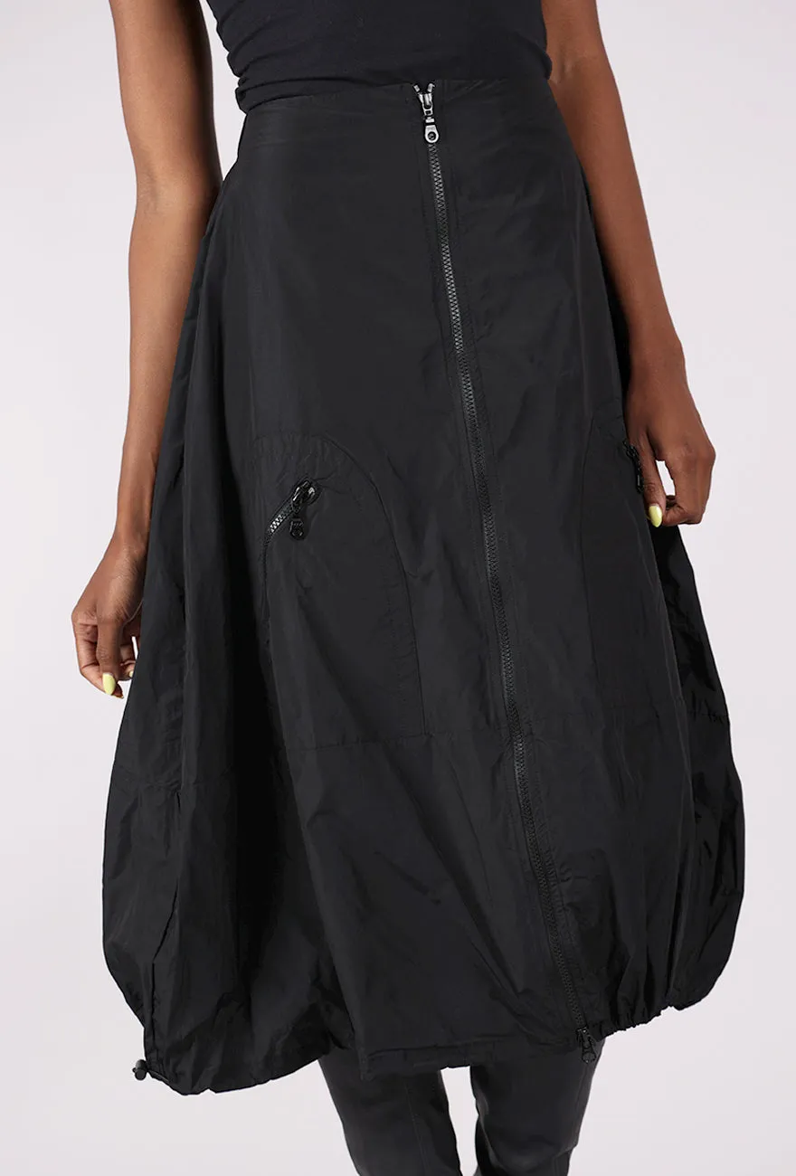 Astrid Zip Skirt, Preto Black Creative Look