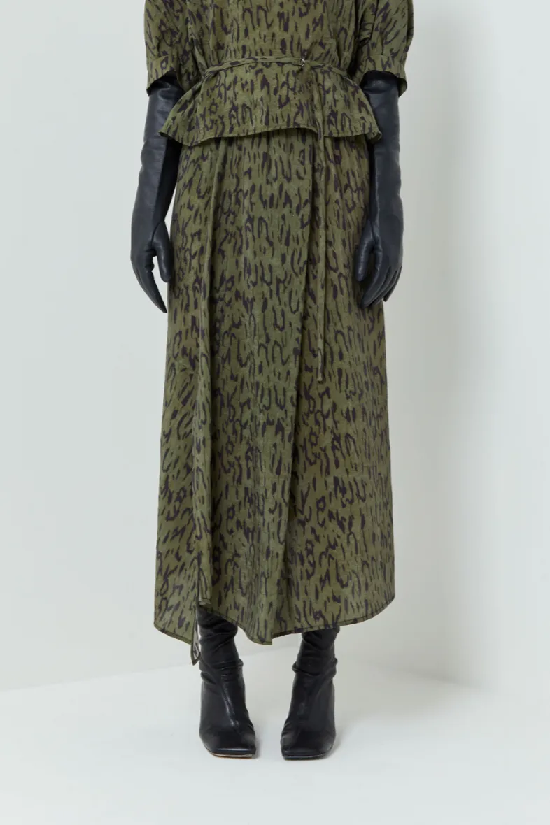 Astrology Motif Sonam Khaki Spice Skirt